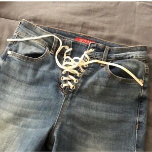 Lace-Up Blue Jeans